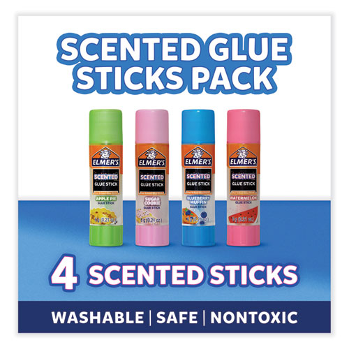 Image of Elmer's® Scented Glue Sticks, 0.21 Oz, Dries In Assorted Colors, 4 Scents