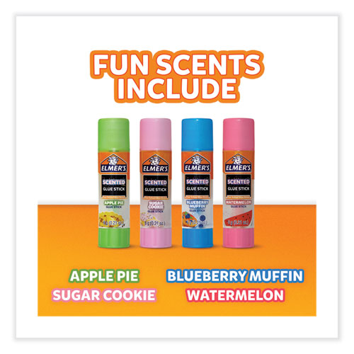 Image of Elmer's® Scented Glue Sticks, 0.21 Oz, Dries In Assorted Colors, 4 Scents