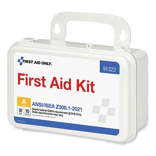 Image of First Aid Only ANSI 2021 First Aid Kit for 10 People, 76 Pieces, Plastic Case