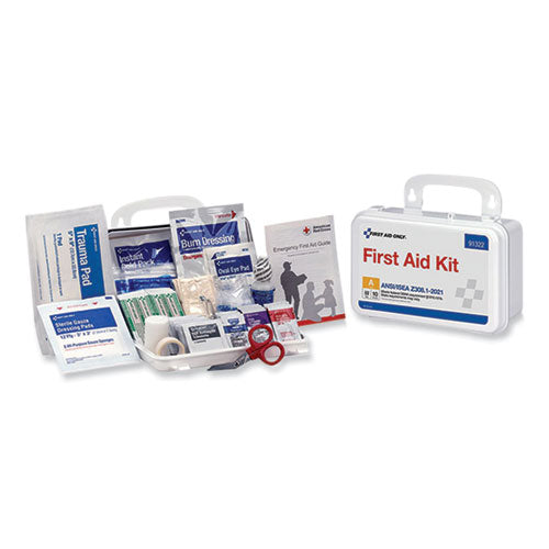 Image of First Aid Only ANSI 2021 First Aid Kit for 10 People, 76 Pieces, Plastic Case