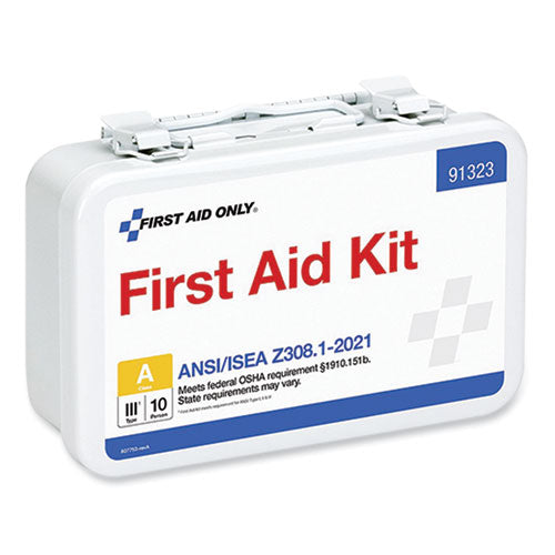 Image of First Aid Only ANSI 2021 First Aid Kit for 10 People, 76 Pieces, Metal Case