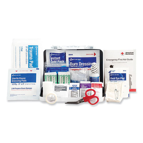 Image of First Aid Only ANSI 2021 First Aid Kit for 10 People, 76 Pieces, Metal Case