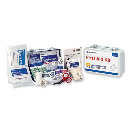 Image of First Aid Only ANSI 2021 First Aid Kit for 10 People, 76 Pieces, Metal Case