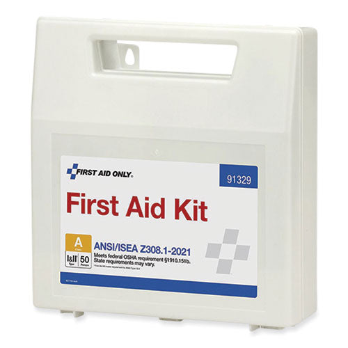 Image of First Aid Only ANSI 2021 First Aid Kit for 50 People, 184 Pieces, Plastic Case