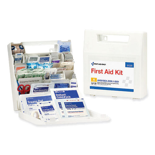 Image of First Aid Only ANSI 2021 First Aid Kit for 50 People, 184 Pieces, Plastic Case