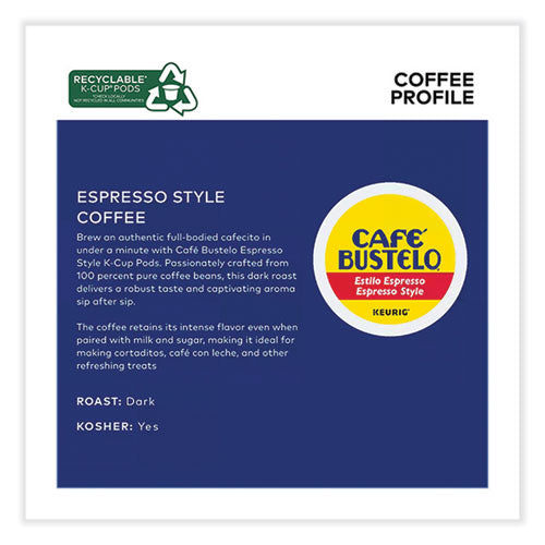 Image of Cafe Bustelo Espresso Style K-Cups, 48/Box