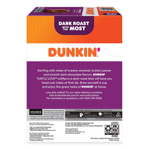 Image of Dunkin'® K-Cup Pods, Turtle Love Coffee, 22/Box