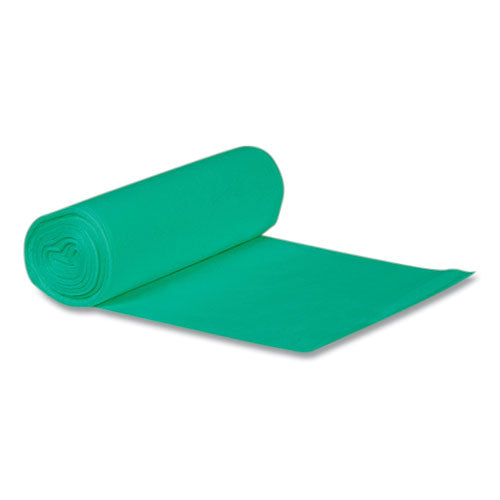 Image of Heritage Eco Blend Max Can Liners, 23 gal, 0.8 mil, 28" x 45", Green, 25 Bags/Roll, 10 Rolls/Carton