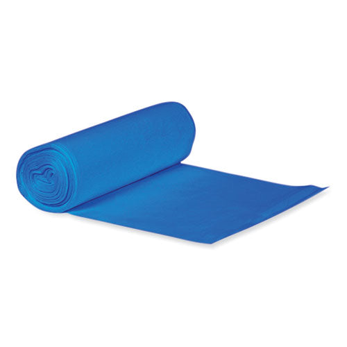 Image of Heritage Eco Blend Max Can Liners, 45 gal, 0.8 mil, 40" x 46", Blue, 25 Bags/Roll, 6 Rolls/Carton