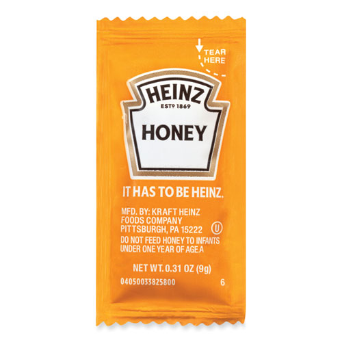Image of Heinz Single Serve Honey, 0.31 oz Individually Wrapped, 200/Carton