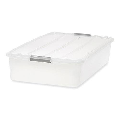 Image of IRIS 50 Qt. Latch Lid Underbed Storage Box, 17.75" x 32.5" x 6.5", Clear