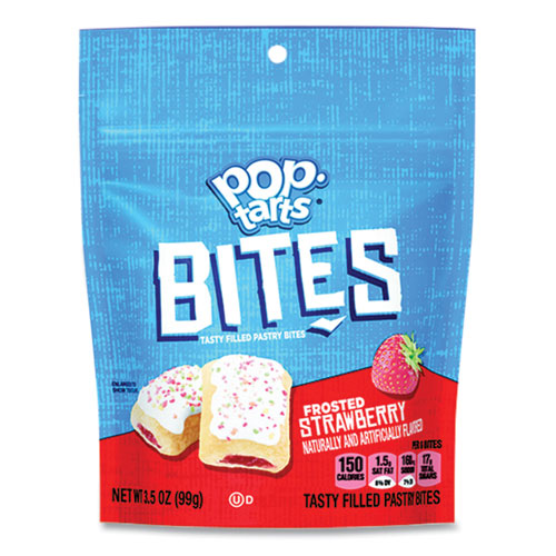 Image of Kellogg's® Pop Tarts Bites, Frosted Strawberry, 3.5 oz Bag, 6/Carton