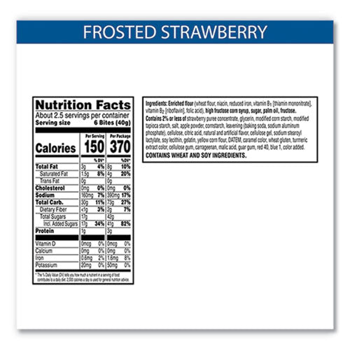 Image of Kellogg's® Pop Tarts Bites, Frosted Strawberry, 3.5 oz Bag, 6/Carton
