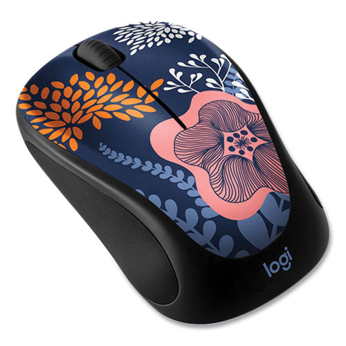 Image of Logitech® M317 Design Collection Limited Edition Wireless Ambidextrous Optical Mouse, 2.4 GHz Frequency/33 ft Range, Forest Floral