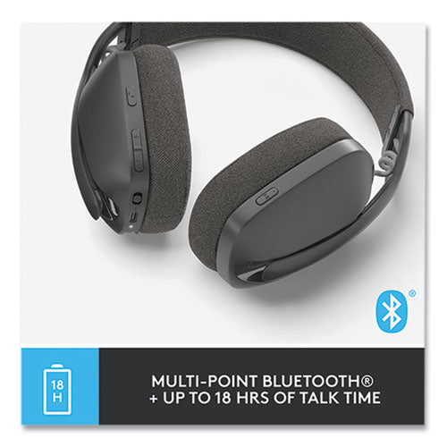 Image of Logitech® Zone Vibe 100 Wireless Noise Canceling Over-Ear Headphones, Graphite