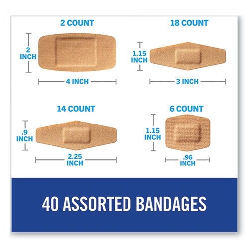 Image of 3M Nexcare DUO Bandages, Plastic, Assorted Sizes, 40/Pack