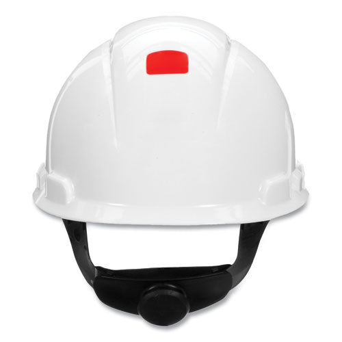 Image of 3M SecureFit Hard Hat with Uvicator, Four-Point Ratchet Suspension, White