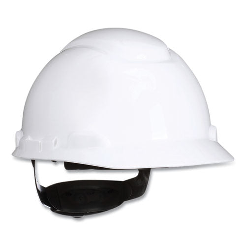 Image of 3M SecureFit Hard Hat with Uvicator, Four-Point Ratchet Suspension, White