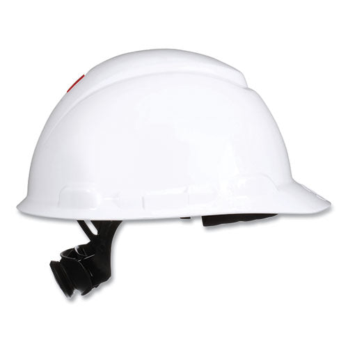 Image of 3M SecureFit Hard Hat with Uvicator, Four-Point Ratchet Suspension, White
