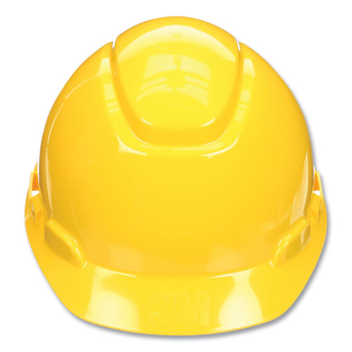Image of 3M SecureFit Hard Hat with Uvicator, Four-Point Ratchet Suspension, Yellow