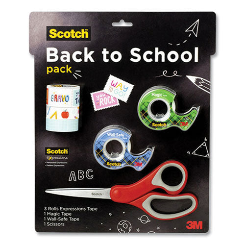 Image of Scotch® Back To School Pack, Assorted Tapes Plus Scissors/Kit