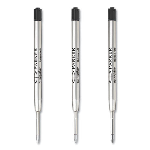 Image of Parker® Quinkflow Refill for Parker Ballpoint Pen, Medium Tip, Black Ink, 3/Pack