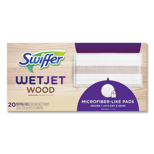 Image of Swiffer® WetJet System Wood Mopping Pad, 5.4 x 11.3, White, 20/Pack