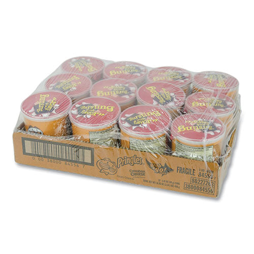 Image of Pringles® Grab and Go Cheddar Cheese Crisps, 1.4 oz Can, 12 Carton
