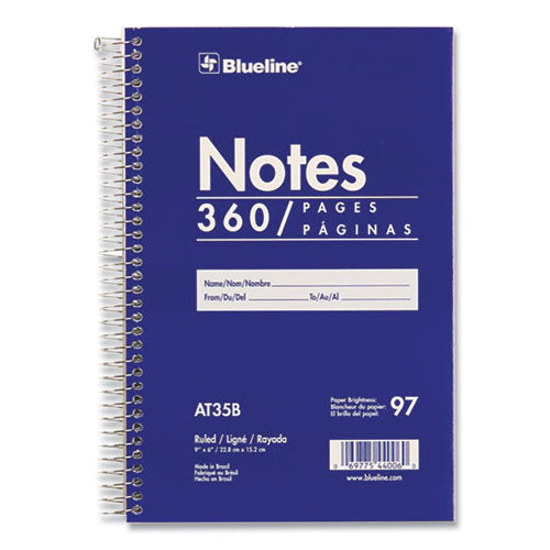 Image of Blueline® Steno Notes Notebook, Gregg Rule, Blue/White Cover, (180) 9 x 6 Sheets