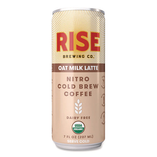 Image of RISE Brewing Co.® Nitro Cold Brew Latte, Oat Milk, 7 oz Can, 12/Carton