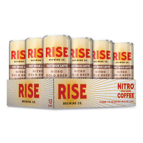 Image of RISE Brewing Co.® Nitro Cold Brew Latte, Oat Milk, 7 oz Can, 12/Carton
