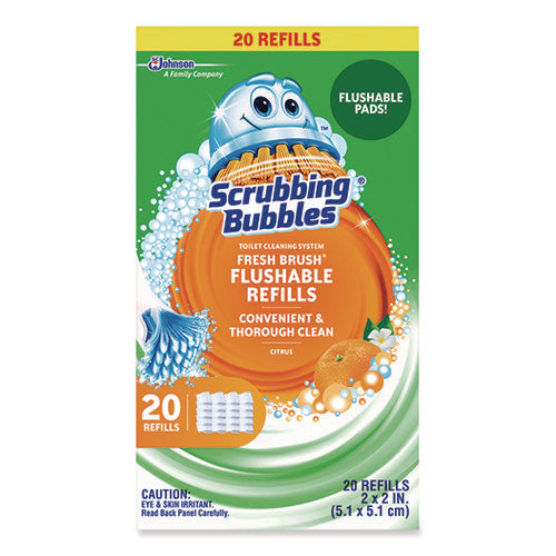Image of Scrubbing Bubbles® Fresh Brush Toilet Cleaning System Refill, Citrus Scent, 20/Pack