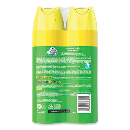 Image of Scrubbing Bubbles® Bathroom Disinfectant Grime Fighter Aerosol, Citrus Scent, 20 oz Aerosol Can, 2/Pack