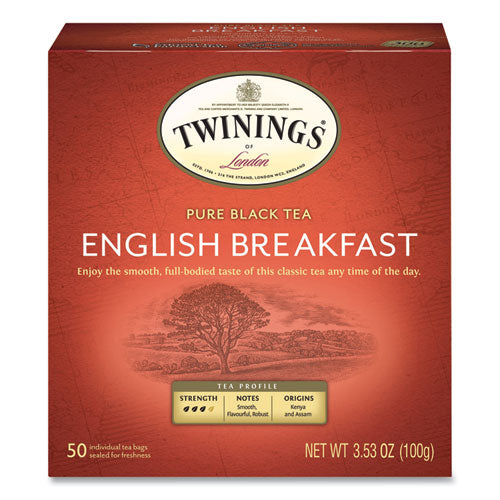 Image of TWININGS® Tea Bags, English Breakfast, 3.53 oz, 50/Box