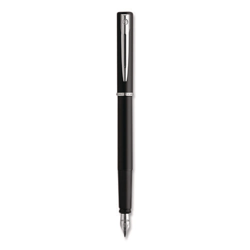 Image of Waterman Allure Fountain Pen, Fine Point, Blue Ink, Black/Silver Barrel