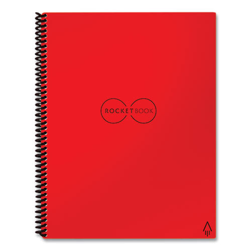 Image of Rocketbook Core Smart Notebook, Dotted Rule (4 sq/in), Red Cover, (16) 11 x 8.5 Sheets