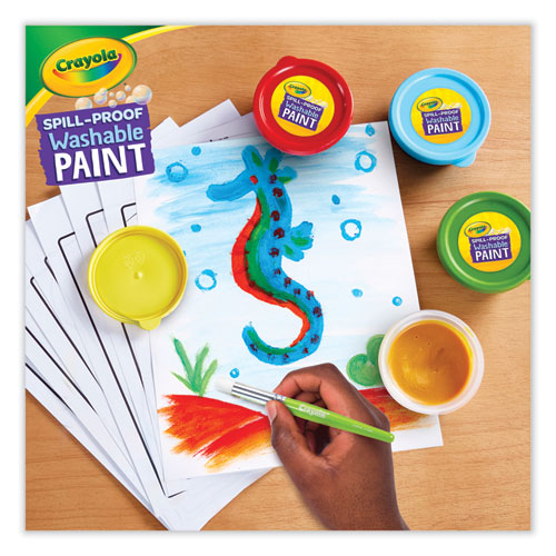 Image of Crayola® Spill Proof Washable Paints, 5 Colors, 1.4 oz Cups, 5 Sets/Carton