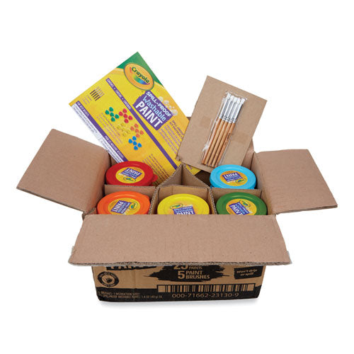 Image of Crayola® Spill Proof Washable Paints, 5 Colors, 1.4 oz Cups, 5 Sets/Carton