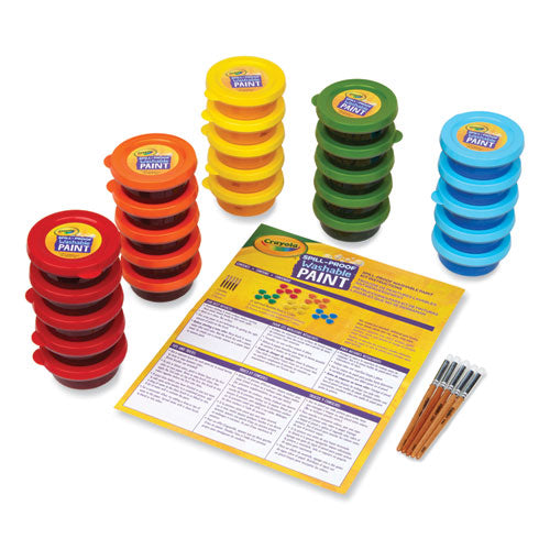 Image of Crayola® Spill Proof Washable Paints, 5 Colors, 1.4 oz Cups, 5 Sets/Carton