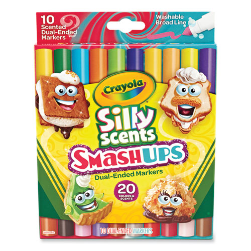 Image of Crayola® Silly Scents Smash Up Dual Ended Markers, Broad Tip, Assorted, 10/Pack