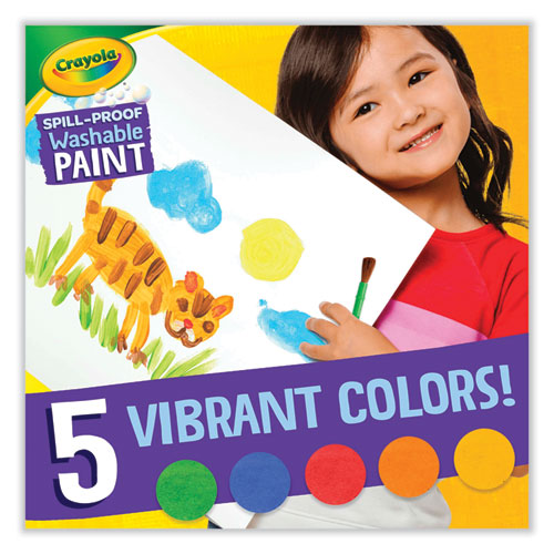 Image of Crayola® Spill Proof Washable Paints, 5 Colors, 1.4 oz Cups, 5 Sets/Carton