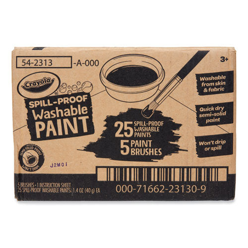 Image of Crayola® Spill Proof Washable Paints, 5 Colors, 1.4 oz Cups, 5 Sets/Carton