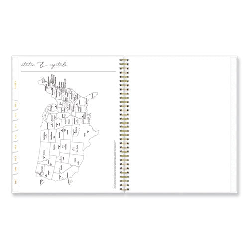 Image of Blue Sky® Life Note-It Leah Weekly/Monthly Notes Planner, Floral Artwork, 11 x 8.5, Gray/Pink/White Cover, 12-Month (Jan to Dec): 2025