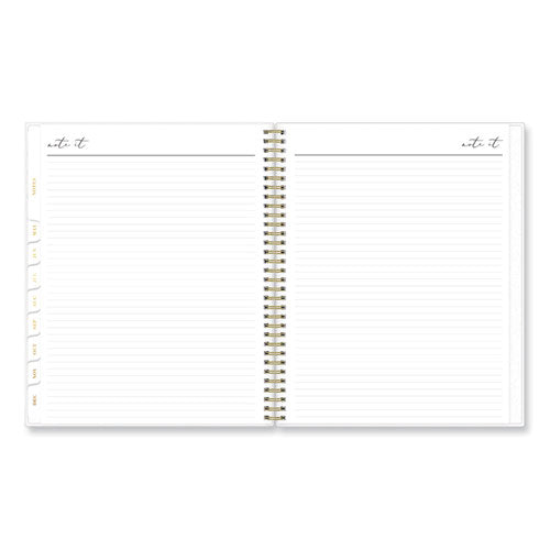 Image of Blue Sky® Life Note-It Leah Weekly/Monthly Notes Planner, Floral Artwork, 11 x 8.5, Gray/Pink/White Cover, 12-Month (Jan to Dec): 2025
