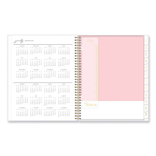 Image of Blue Sky® Life Note-It Leah Weekly/Monthly Notes Planner, Floral Artwork, 11 x 8.5, Gray/Pink/White Cover, 12-Month (Jan to Dec): 2025