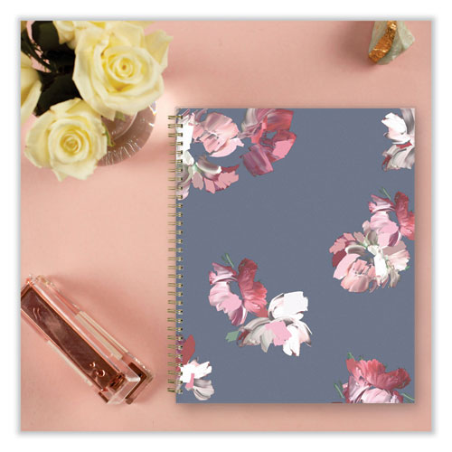 Image of Blue Sky® Life Note-It Leah Weekly/Monthly Notes Planner, Floral Artwork, 11 x 8.5, Gray/Pink/White Cover, 12-Month (Jan to Dec): 2025