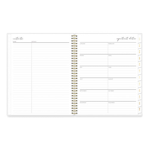 Image of Blue Sky® Life Note-It Leah Weekly/Monthly Notes Planner, Floral Artwork, 11 x 8.5, Gray/Pink/White Cover, 12-Month (Jan to Dec): 2025
