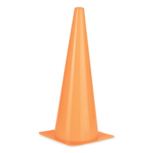 Image of Champion Sports High-Visibility Plastic Cones, 18" Tall, Florescent Orange, 8" x 8" Base