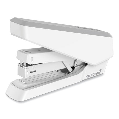 Image of Fellowes® LX870 EasyPress Stapler with Antimicrobial Protection, 40-Sheet Capacity, Gray/White