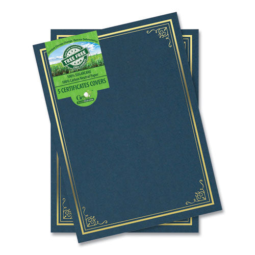 Image of Geographics® Certificate/Document Cover, 9.75' x 12.5", Navy With Gold Foil, 5/Pack